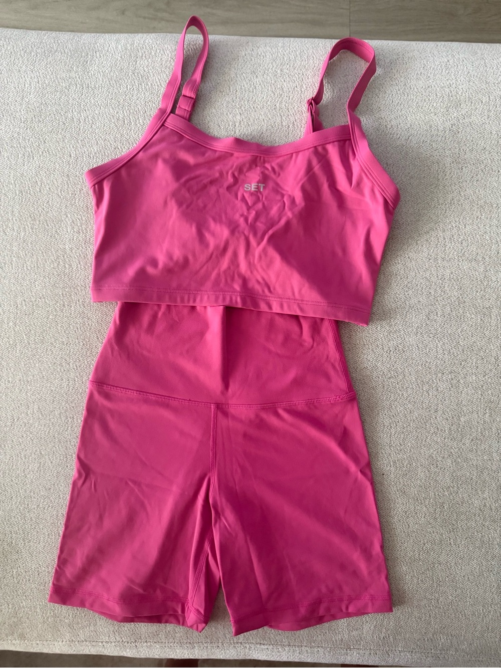 SET Active Vibrant Pink Crop Top & High-Waist Bike Shorts